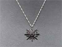 .925 Sterling Silver "Starburst" Pend & Chain