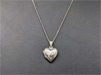 .925 Sterling Silver Heart Locket & Chain