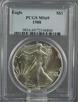1988 American Silver Eagle PCGS MS 69