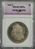 1882-O Morgan Dollar NGP MS 65 DMPL
