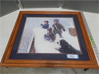 Framed and matted print; approx 27 1/2" x 23 1/2"