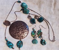 Sterling & turquois looking jewelry