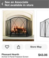 Pleasant Hearth Arched 3-Panel Fireplace Screen