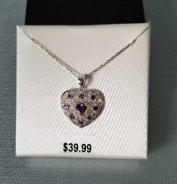 Sterling Silver Heart 18in Necklace