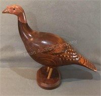 Hand Carved 20” Wooden Turkey, 
Beak cracked