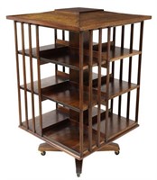 AMERICAN  ROTATING BOOKCASE LIBRARY STAND