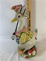 Fitz And Floyd Somerset Duck Umbrella Treat Jar