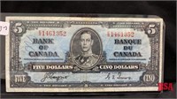 1937 Bank of Canada $5 bill