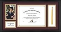 11x22 Black Diploma Frame  Red Over Gold Mat