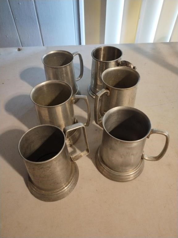6 Metal Drinking Mugs