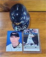 Signed Brian Roberts Orioles Helmet & Photo More