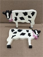 2-1980s Cow Plaques Decor Wall Hanging Art