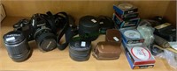Shelf lot - all the camera equipment including the