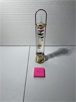 GALILEO THERMOMETER BRASS AND GLASS