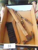 Vintage Curling Iron, Hammer, Brush