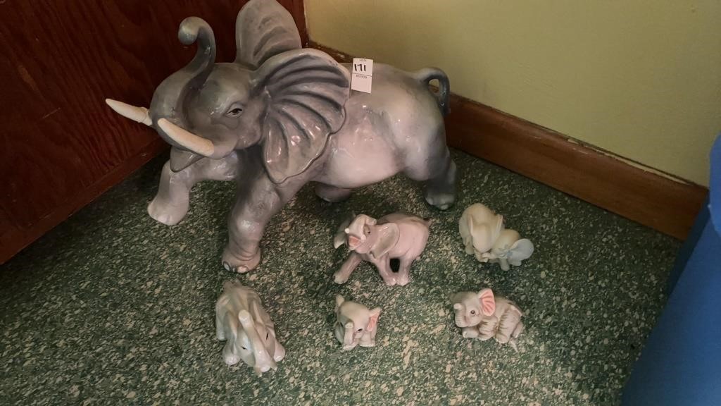 Ceramic Elephant Decor Lot
