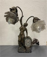 Antique Schadow & Sons Lady Figural Clock/Lamp