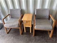 2 Waiting Room Chairs & Side Table