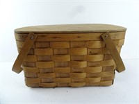 Vintage Basketville Woven Picnic Basket 17" x 10"