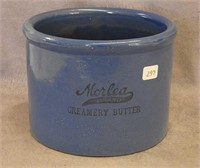 RW 3 lb all blue butter crock w/ "Morlea"