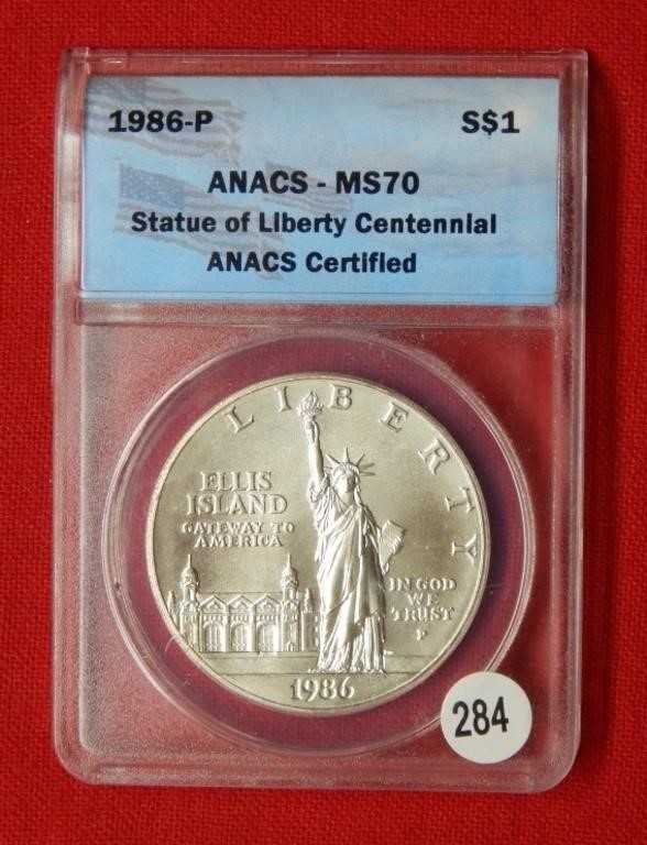 1986 American Eagle ANACS MS70 1 Ounce Silver