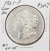 1921-P Morgan Silver Dollar Coin BU