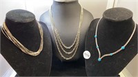 3pc Vintage Chain Necklace Lot