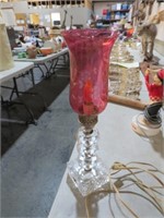 VINTAGE CRANBERRYGLASS SHADE LAMP