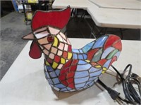 LEADED GLASS CHICKEN LAMP