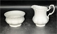 2 Pc. Royal Albert Creamer & Sugar White