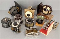 11 vintage early radio variable condensers