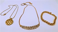 Gold Tone Necklaces- Bracelet. Fashion Necklace