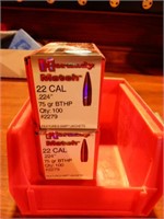 22 Cal Hornady Match 75 Grain BTHP Bullets