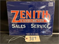 Zenith Carburetor Metal Sign