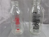 2 Straus Family Creamery Bottles -Printed