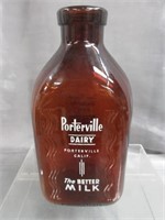 Brown Glass Milk Bottle -Porterville Dairy