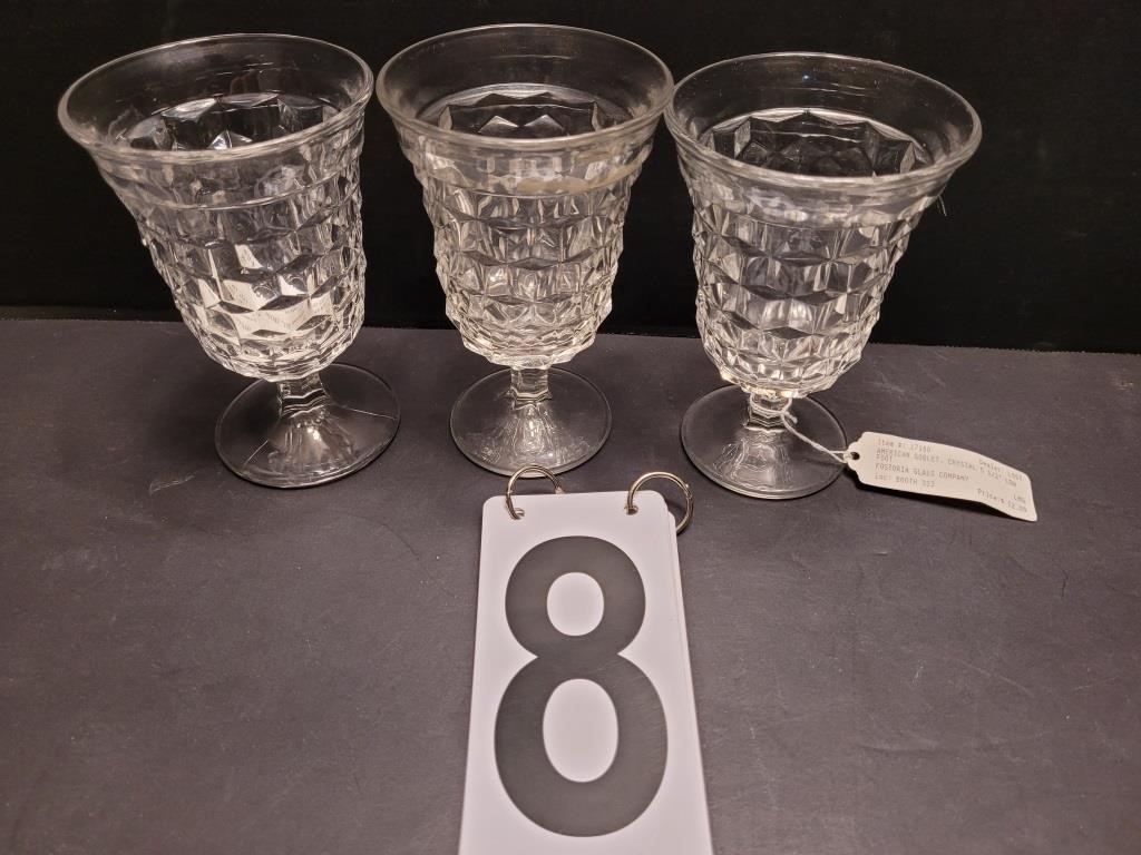 12 Fostoria Crystal American Goblets