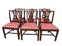 6 ANTIQUE CHIPPENDALE CHAIRS