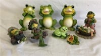 8pc Frogs Decor Lot