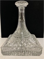 Crystal 11" Wine Decanter w/Stopper 8.5” wide