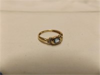 Ladies Blue topaz  diamond ring