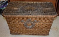 Antique Wicker Covered Basket