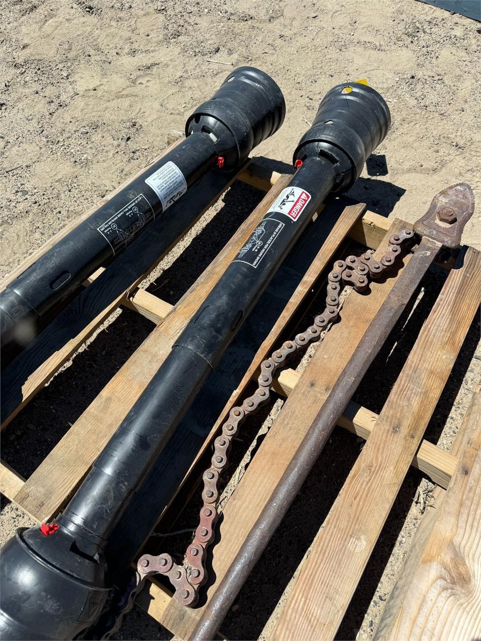PTO Shaft Guards (2) and Chain Pipe Wrench
