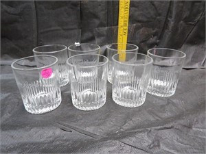 7 Vintage Crown Royal Crystal Glasses 3" x 3&3/4"
