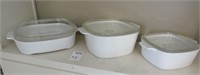 Three Matching Casserole Dishes with Lids NO SHIP