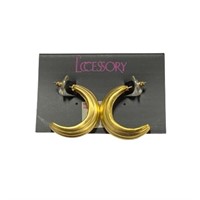 Retro New Old Stock Gold-tone Hoop Earrings