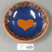 Ned Foltz Redware Pottery Heart Bowl