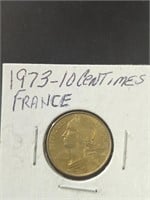 1973 French 10 centimes coin