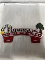 Metal, Hollywood, plate topper sign 11?x5.5?