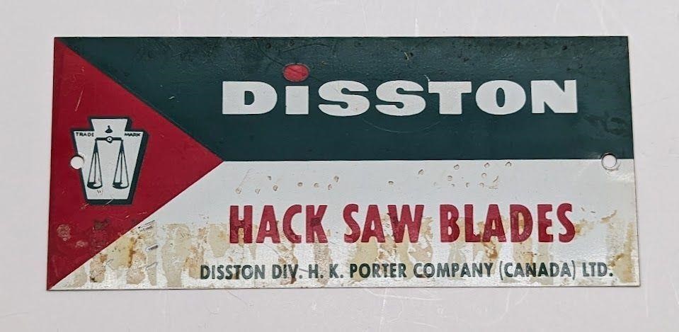 Disston Hack Saw Blades Tin Sign